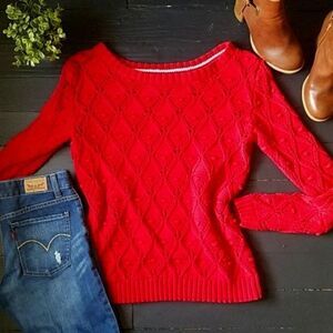 Tommy Hilfiger Red Knit Sweater